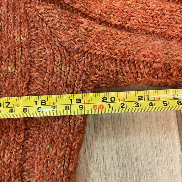 Vintage Mainframe Wool Blend Rust Cable Knit Cropped Sweater Women’s Large - Picture 4 of 6